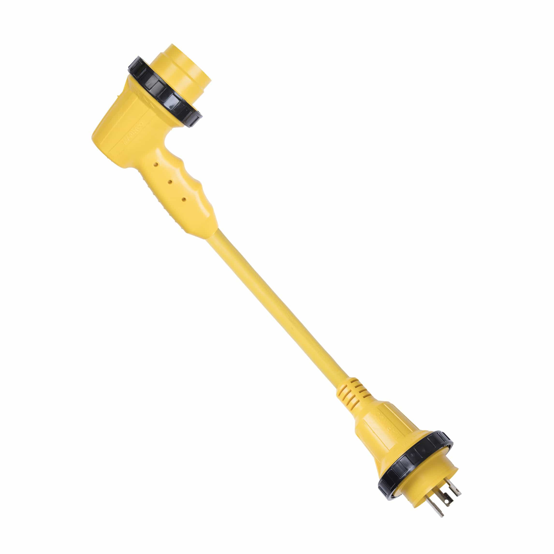 Park Power 1RPCRV Right Angle Adapter, 30A 125V Locking with Sealing Collar System Female Connector and 30A 125V Locking Male Plug