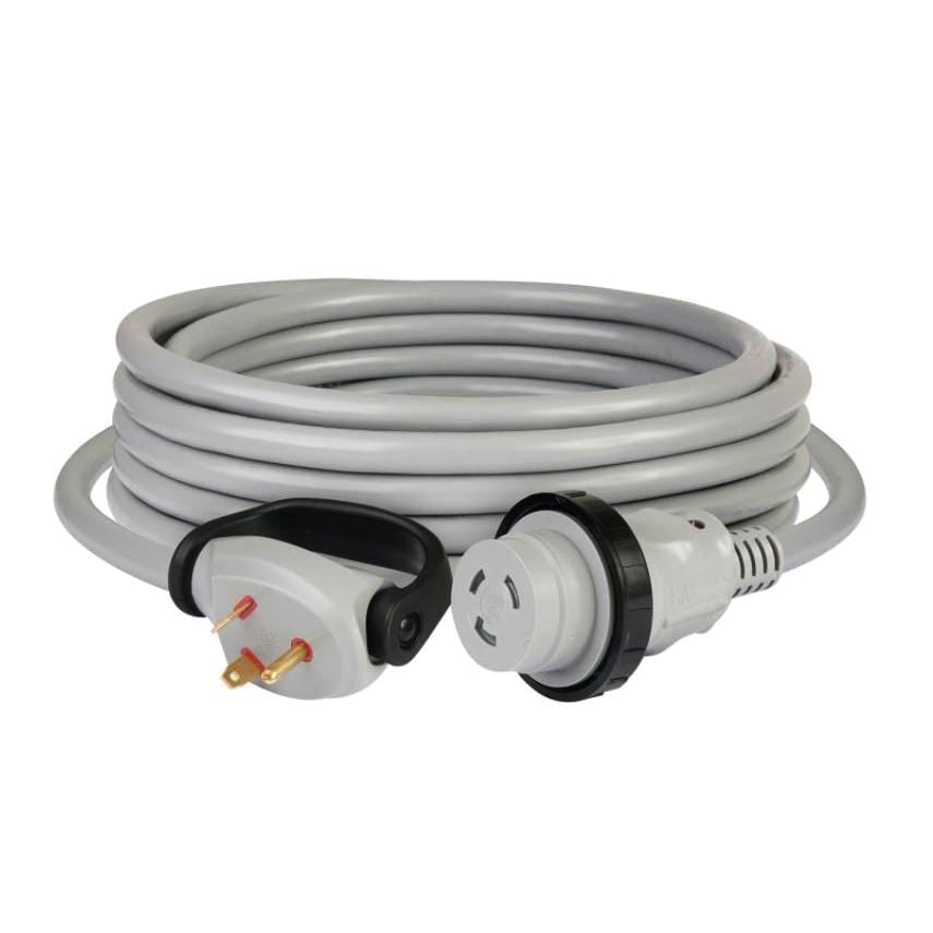 Park Power Marinco 25SPPG.RV Extension Power Cord with Handle Grip (30A Locking Male x 30A Straight Female) 25'