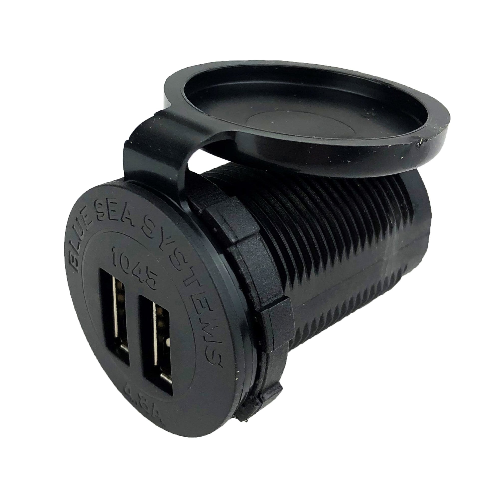 Blue Sea Systems 1045-BSS 12/24V DC Dual USB Charger W/ Intelligent Device Recognition, 4.8A