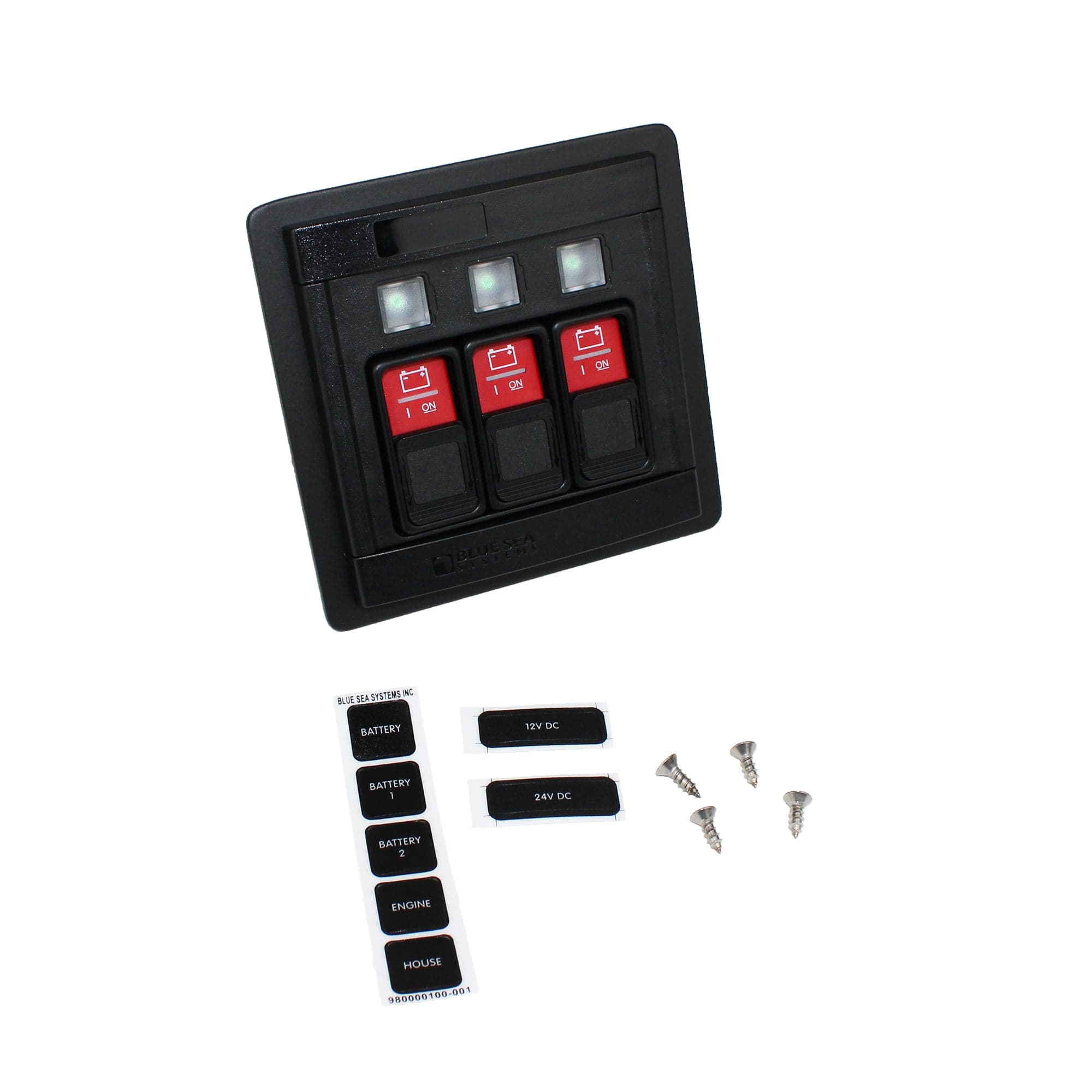 Blue Sea Systems 1148-BSS Remote Control Switch DC Panel 360, 3 Positions