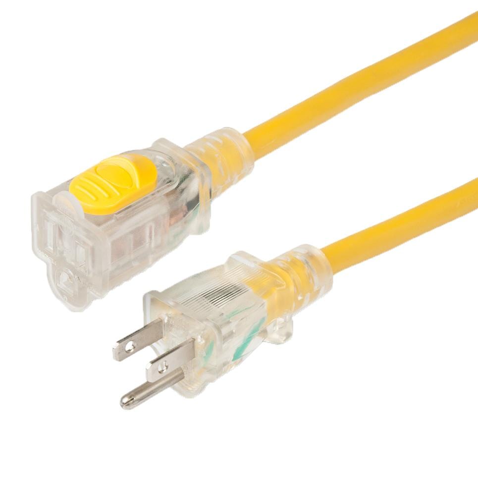 Power Products 150050 Marinco Extension Cord, 15A, 14/3, Locking, Lighted, 50'