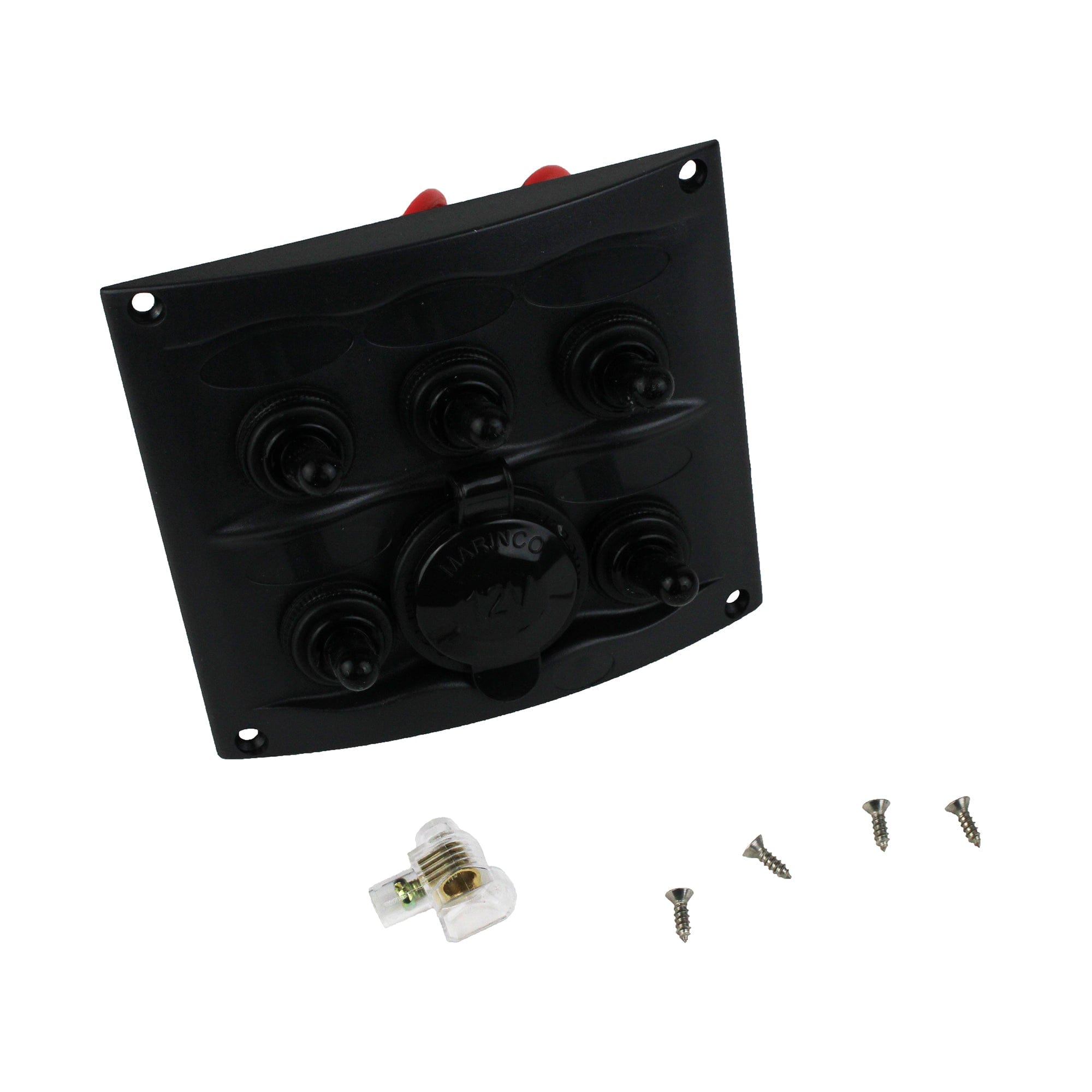 BEP 900-5WPS Power Products 20A DC Waterproof Panel W/ 5 Switches MC10, Black