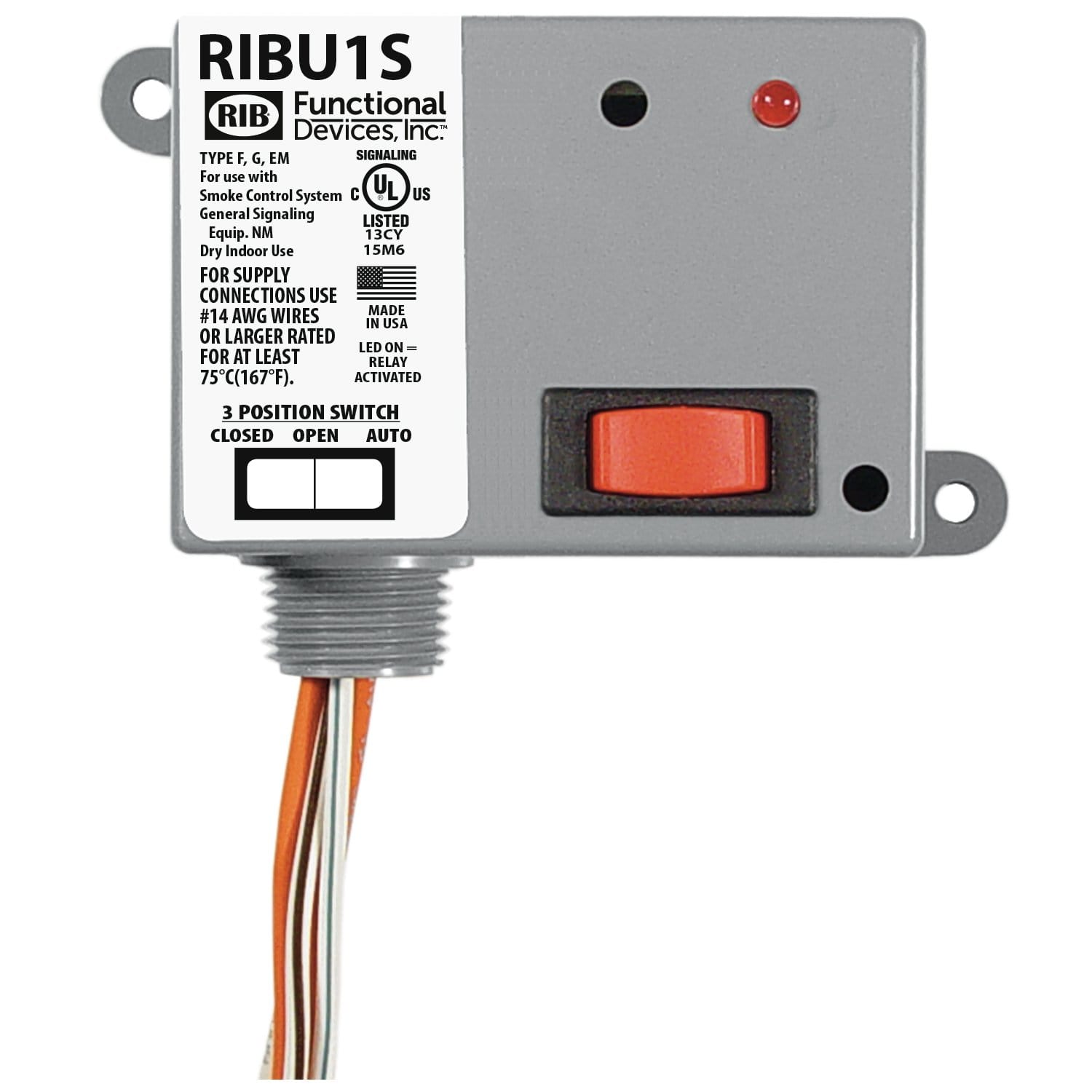 Packard RIBU1S Functional Devices Pilot Relay 10 Amp Override 10-30 Vac/dc/120 Vac