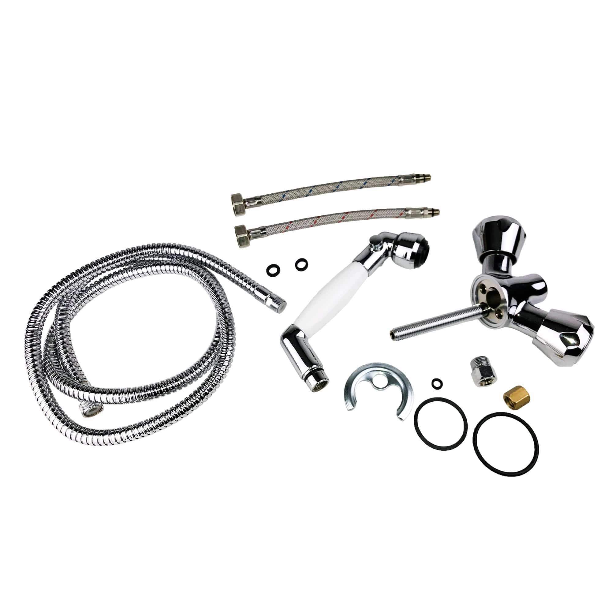 Scandvik 46009P Pull Out Shower Mixer with Adjustable Aerator