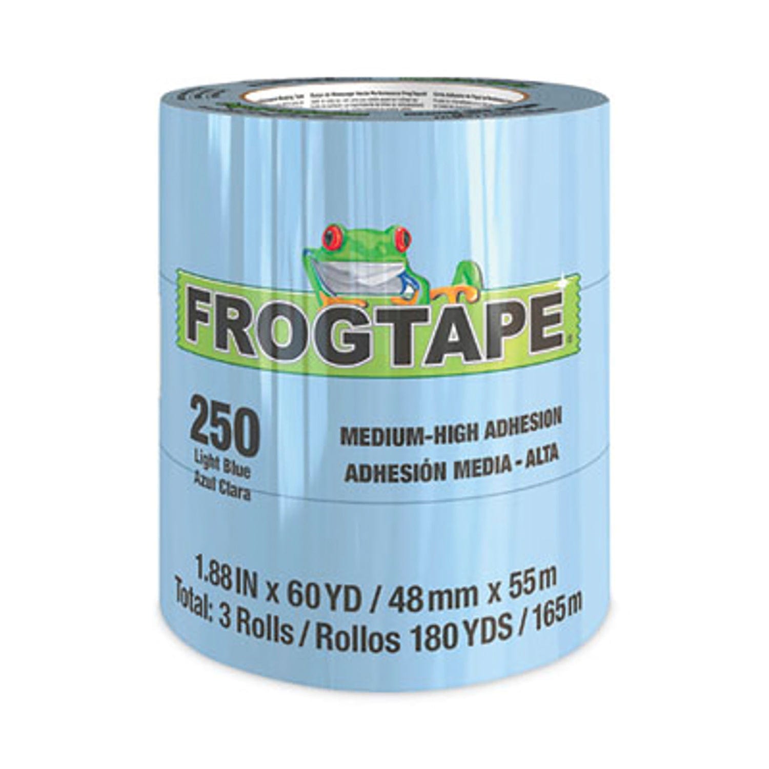 Shurtape 105329 FrogTape CP 250 48mmx55m Performance Grade Masking Tape, Medium-High Adhesion, Moderate Temperature - Light Blue