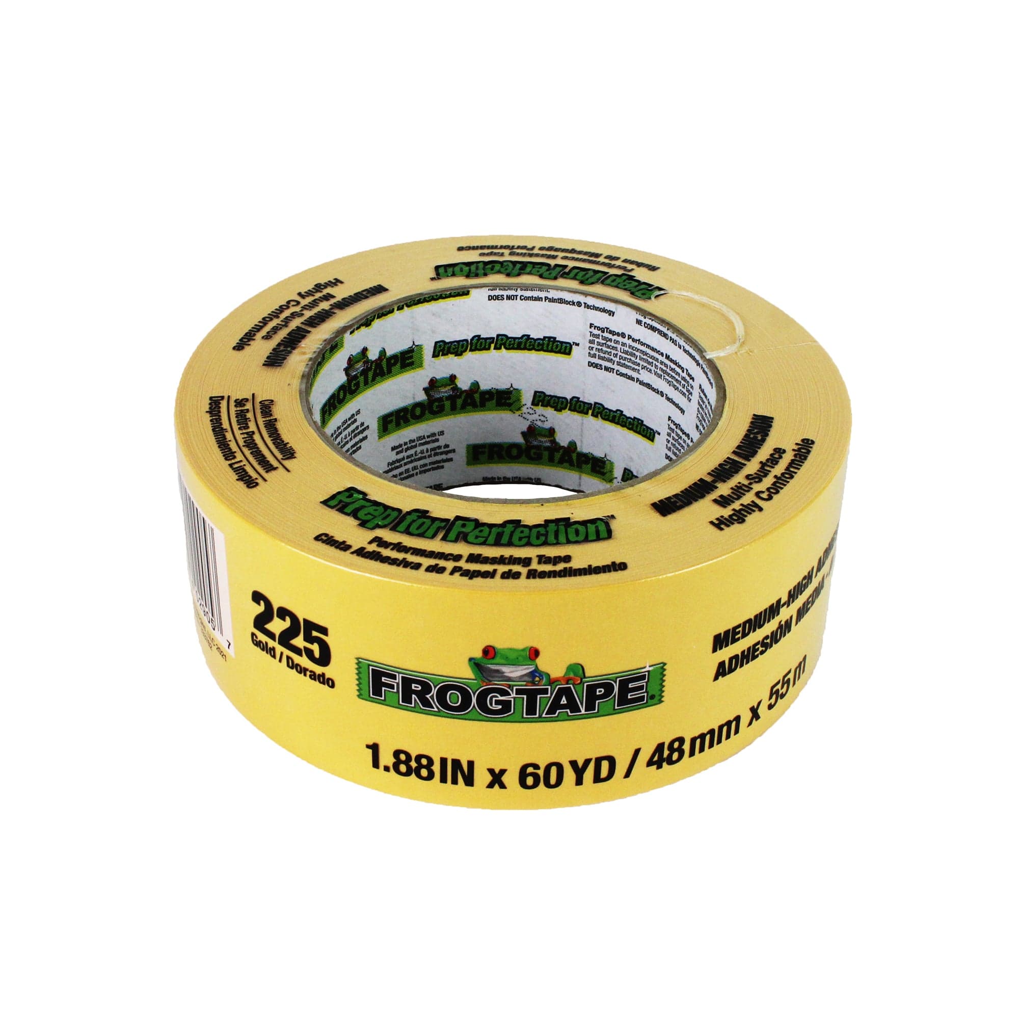 Shurtape 105376 FrogTape CP 225 48mmx55m Gold Performance Masking Tape, Medium-High Adhesion, Moderate Temperature