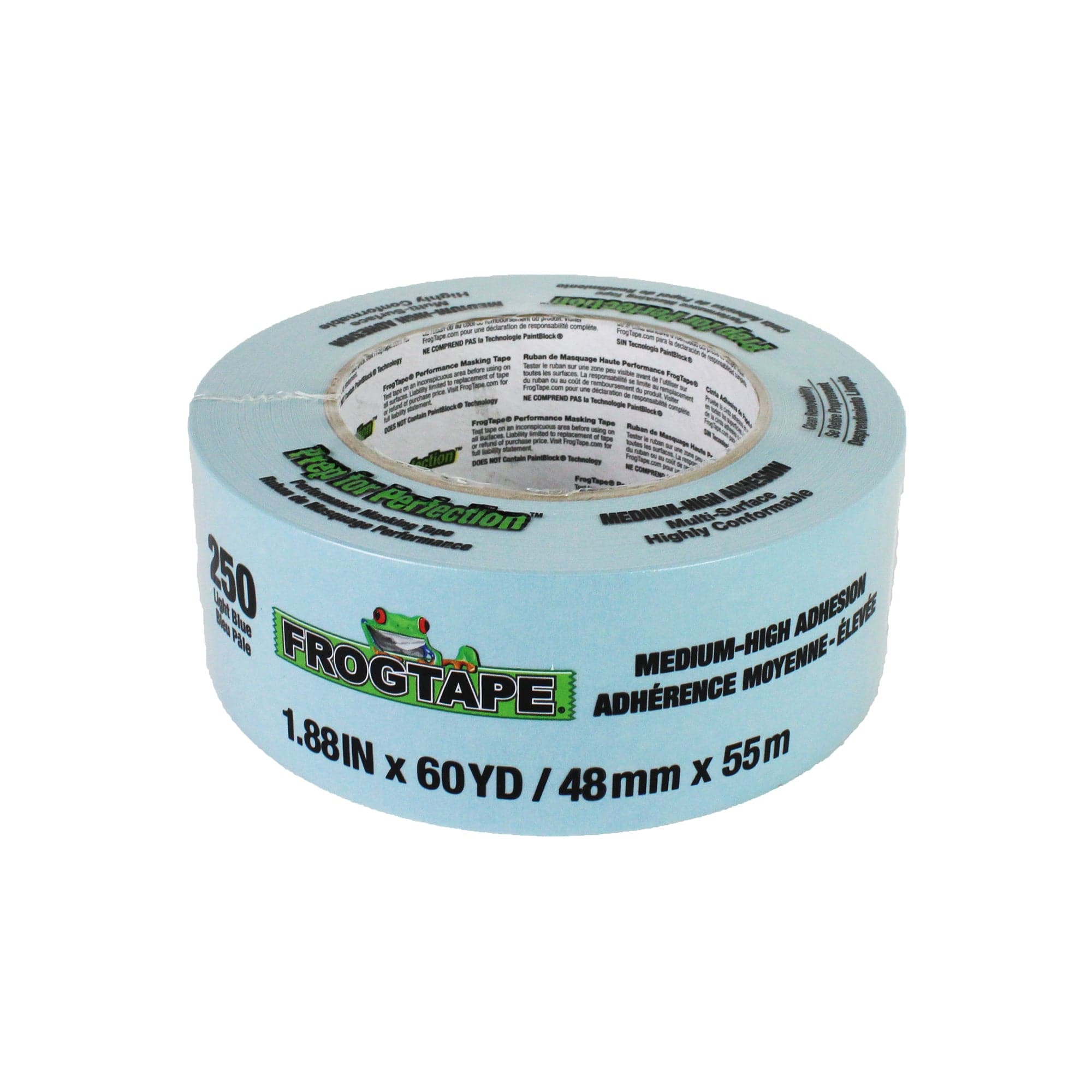 Shurtape 105380 FrogTape CP 250 48mmx55m Performance Grade Masking Tape, Medium-High Adhesion, Moderate Temperature - Light Blue
