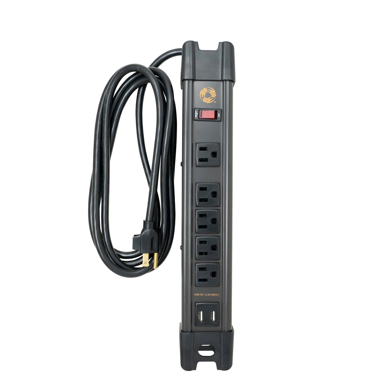 Southwire 5127 Heavy-Duty Magnetic Power Strip W/ 2.4USB, 5 Outlet, 8' Cord