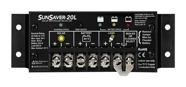 MorningStar SunSaver SS-20L-24V 20 Amp 24 Volt With LVD Solar Controller