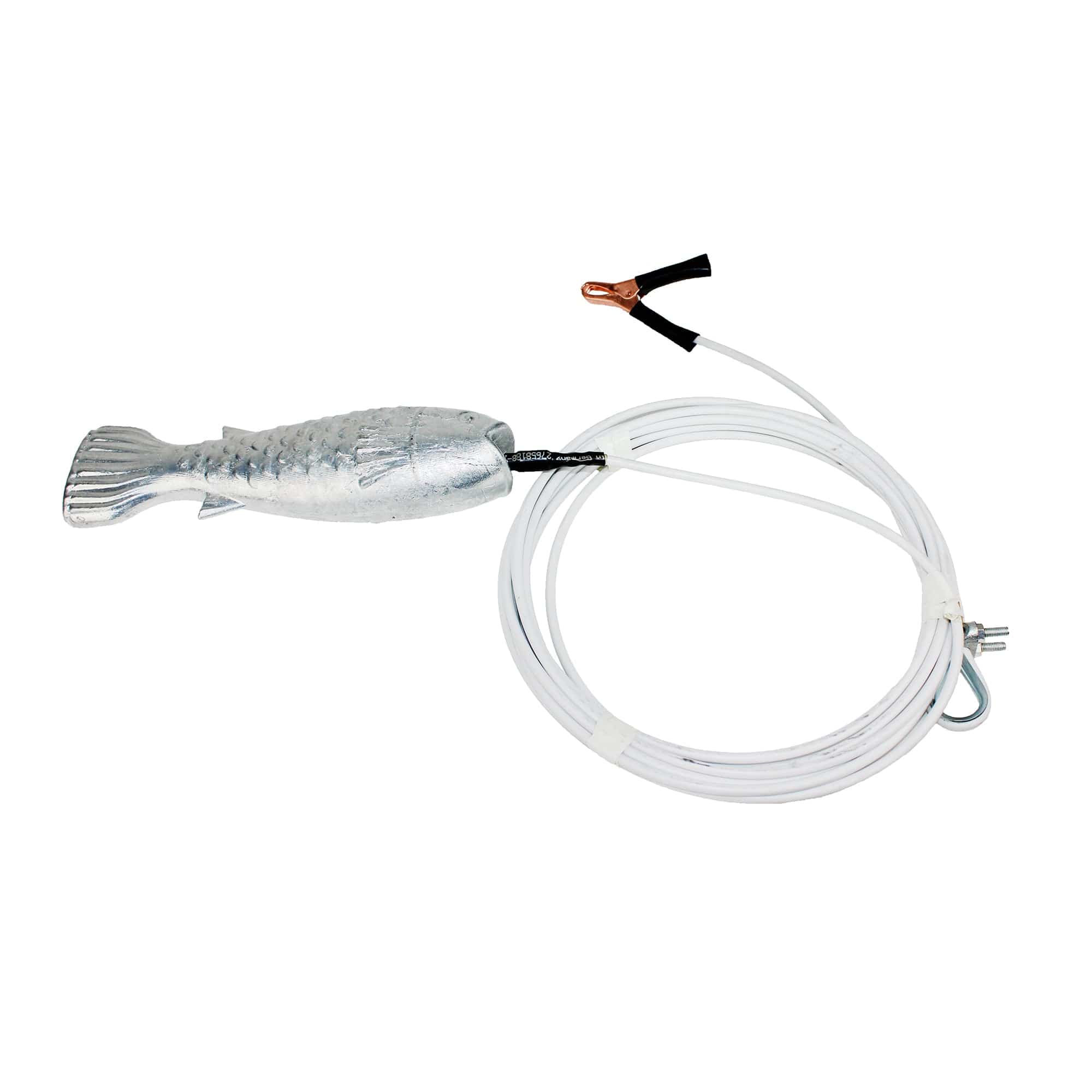 Tecnoseal 00630FISH Hull and Transom Grouper Suspended Anode W/ Cable & Clamp, Zinc