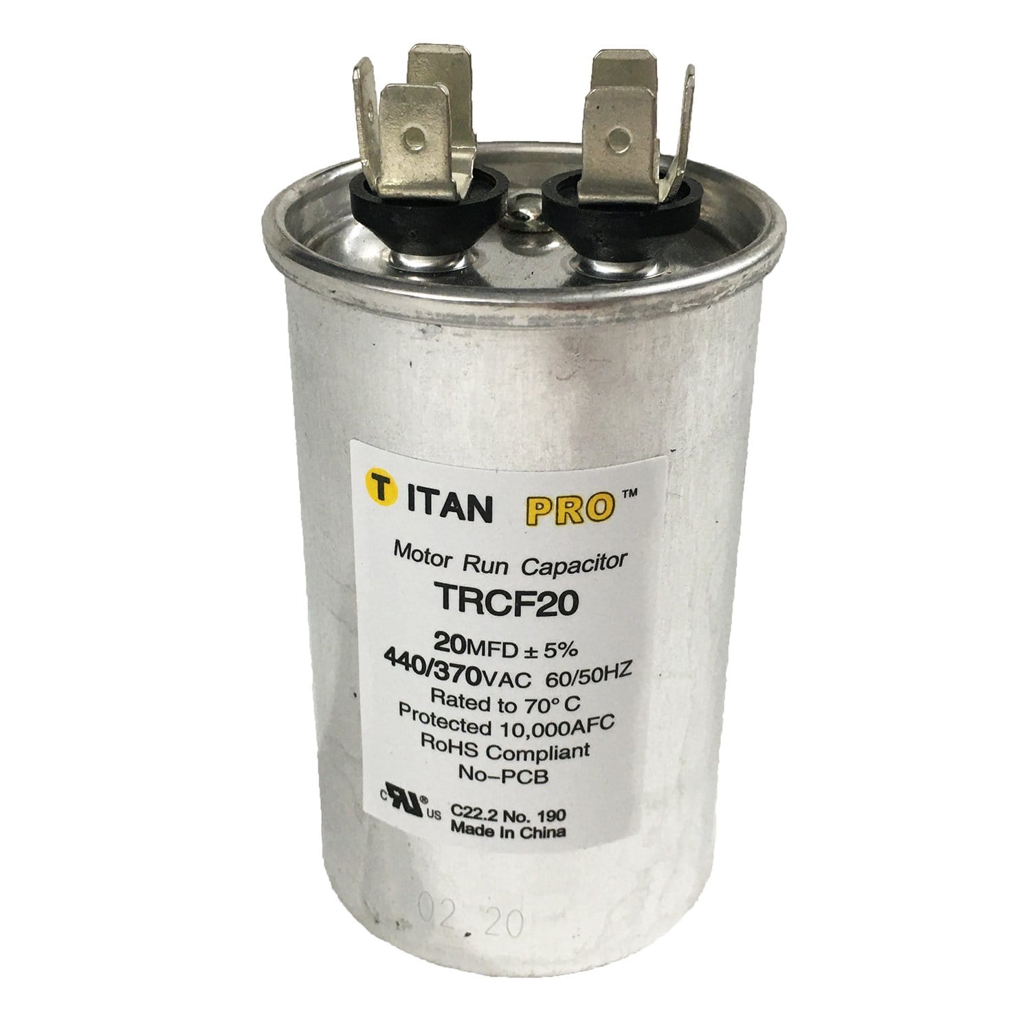 Packard TRCF20 Titan Pro Run Capacitor 20 MFD 440/370V