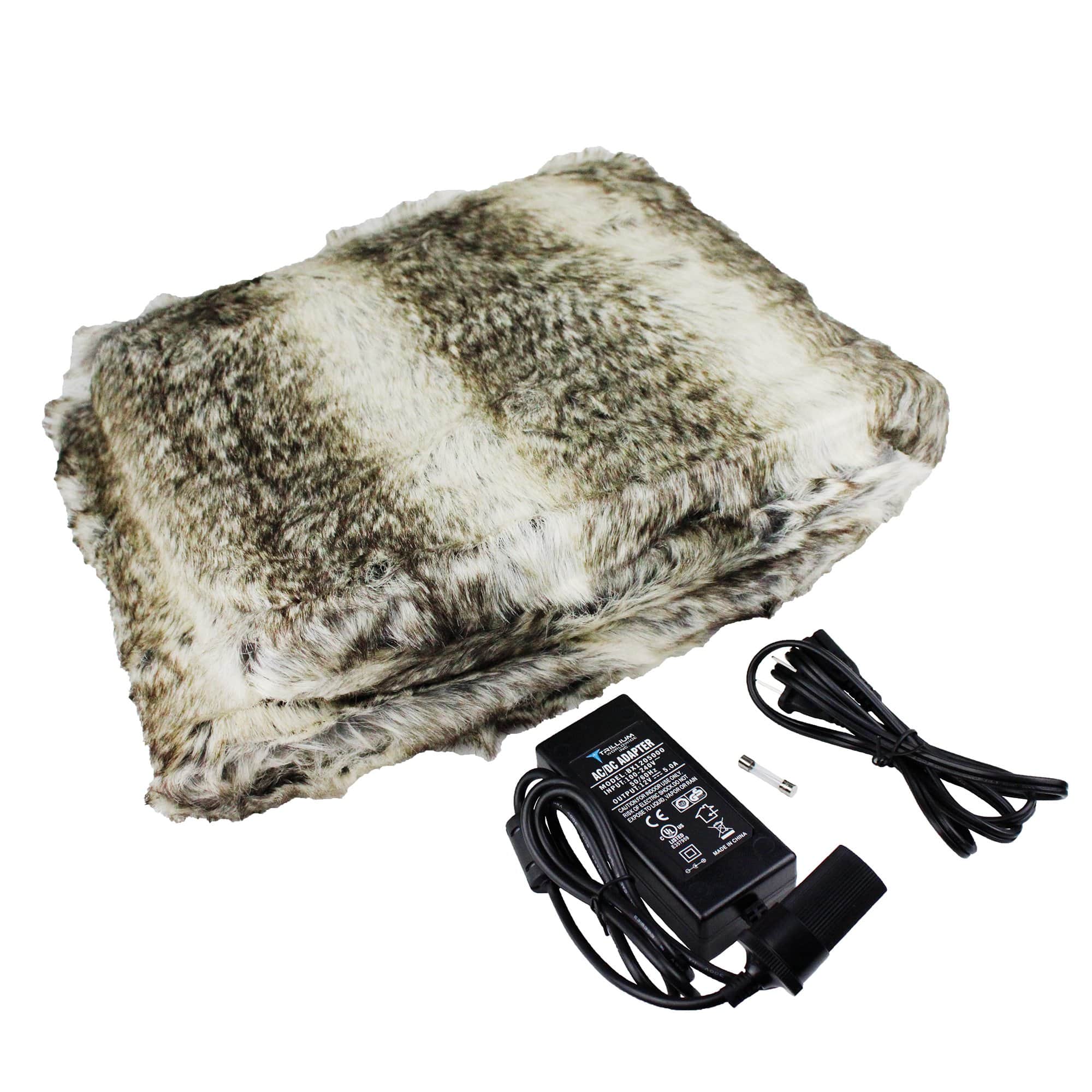 Trillium Worldwide FF-900 Faux Fur Cozy - 12V Reversible Heated Blanket