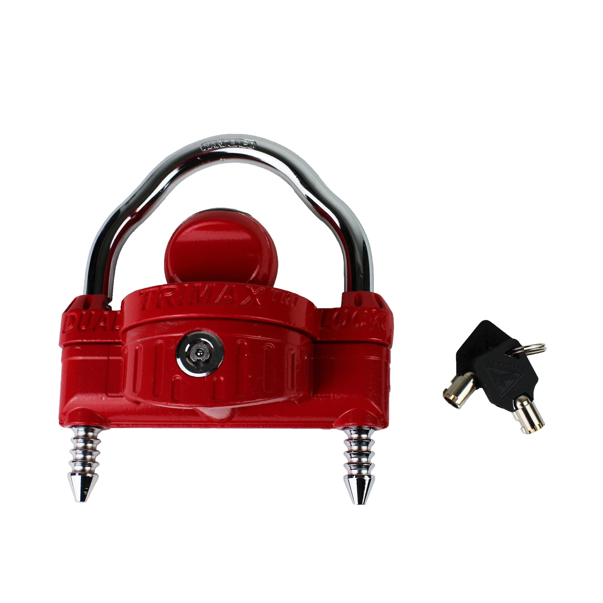 Trimax UMAX25 Universal Narrow Body 1/2” Steel Shackle Dual Coupler Lock with Integrated U-Lock Feature