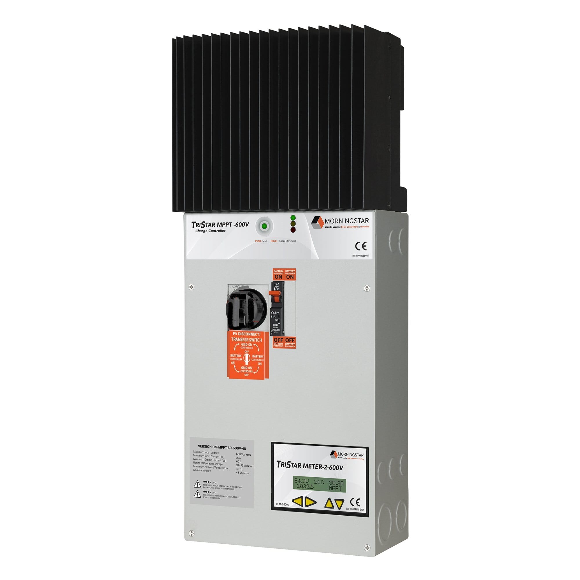 Morningstar TriStar TS-MPPT-60-600V-48-DB Solar Charge Controller with Disconnect Box