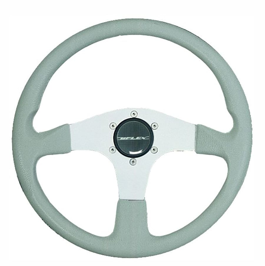 Uflex CORSE-G/S 13.8" Dia. Steering Wheel 38393H, Soft Touch, Grey Grip, 3-Spoke