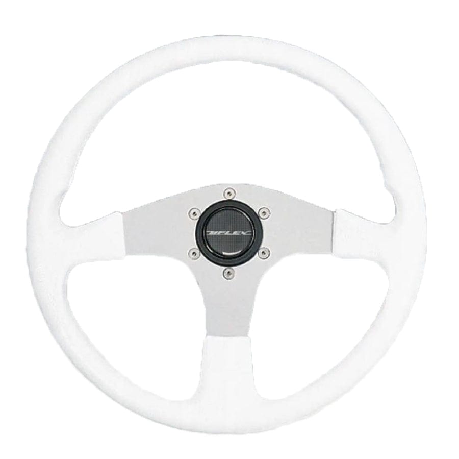 Uflex CORSE-W/S 13.8" Dia. Steering Wheel 38334P, White Grip, 3-Spoke, 3/4" Taper