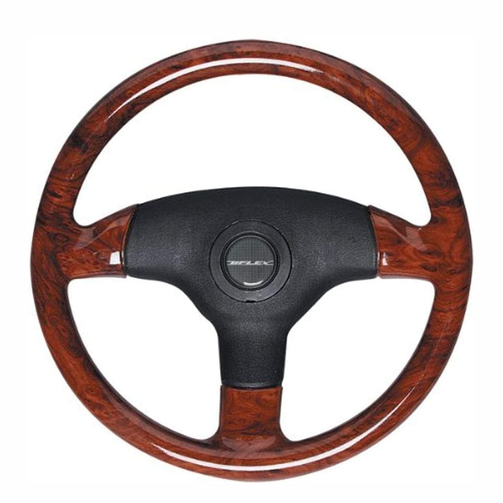 Uflex V61B 13.8" Dia. Steering Wheel, Burlwood Grip, 3-Spoke, 3/4" Taper