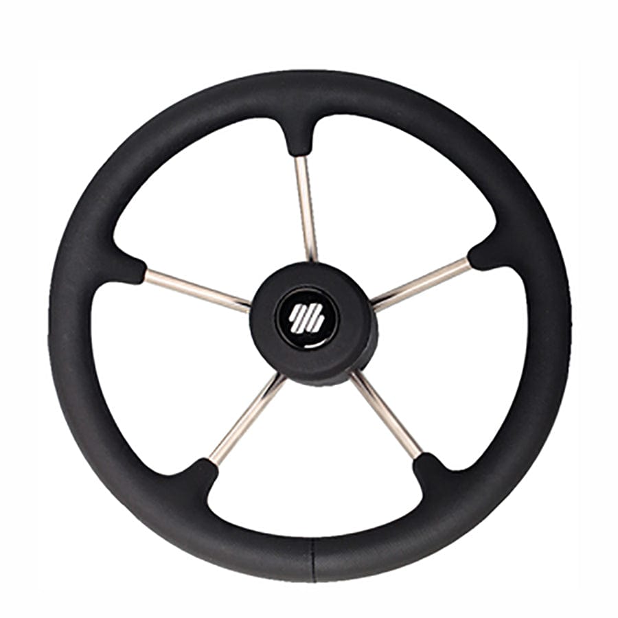 Uflex V70B 13.8" Dia. Non-Magnetic Steering Wheel, Black Grip, 5-Spoke, 3/4" Taper, SS