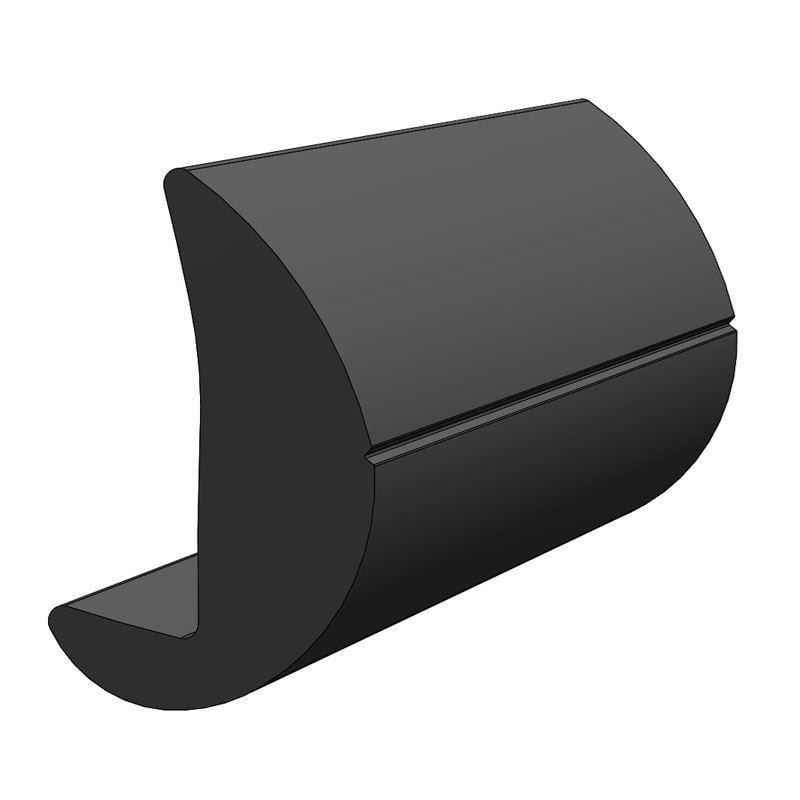 Taco Marine V21-9942BKA20 Black Rigid PVC Rub Rail, 1-1/2"W x 2-1/4"H x 20'L