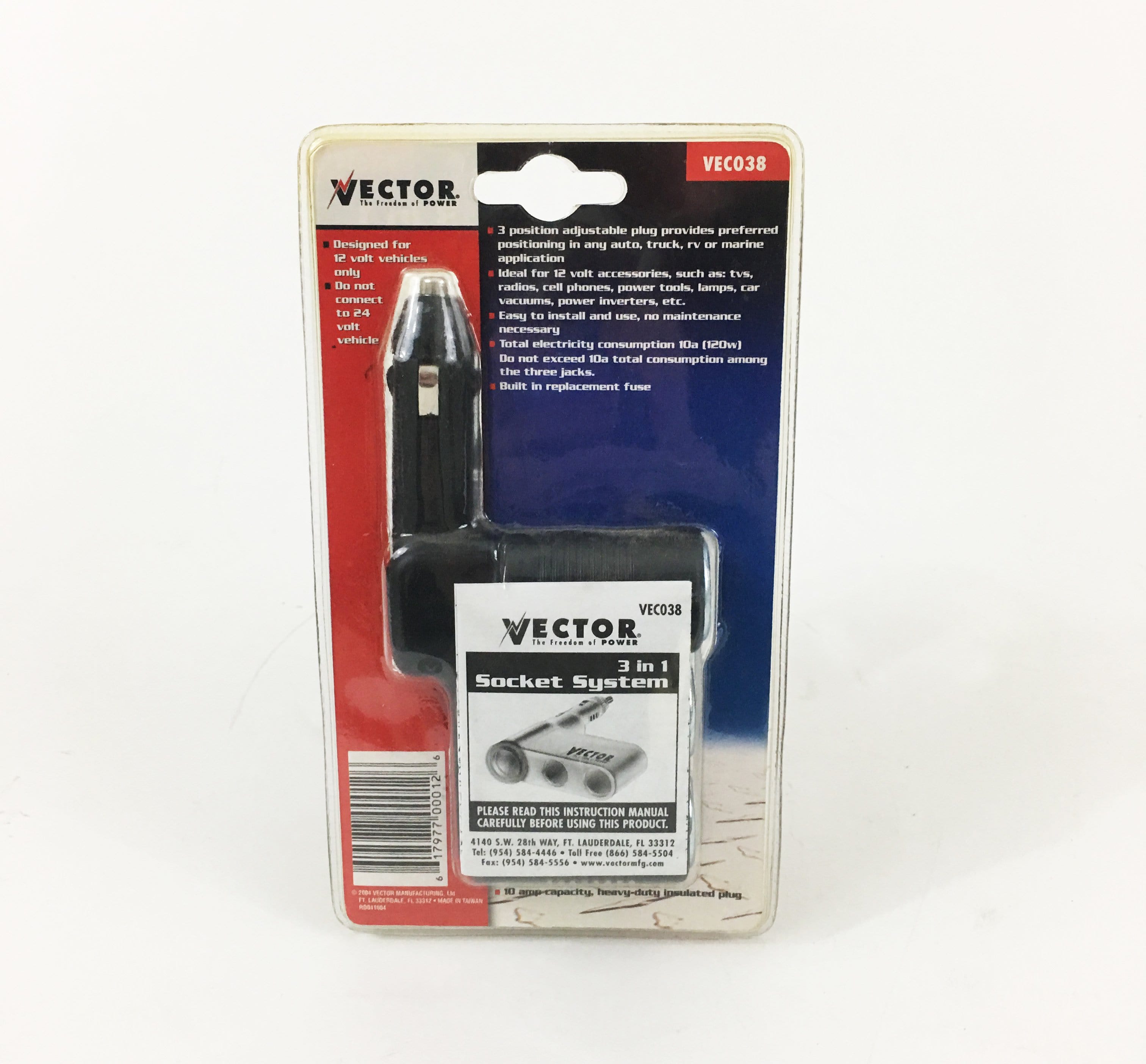 Vector VEC038 3 In 1 12 Volt DC Socket Adapter