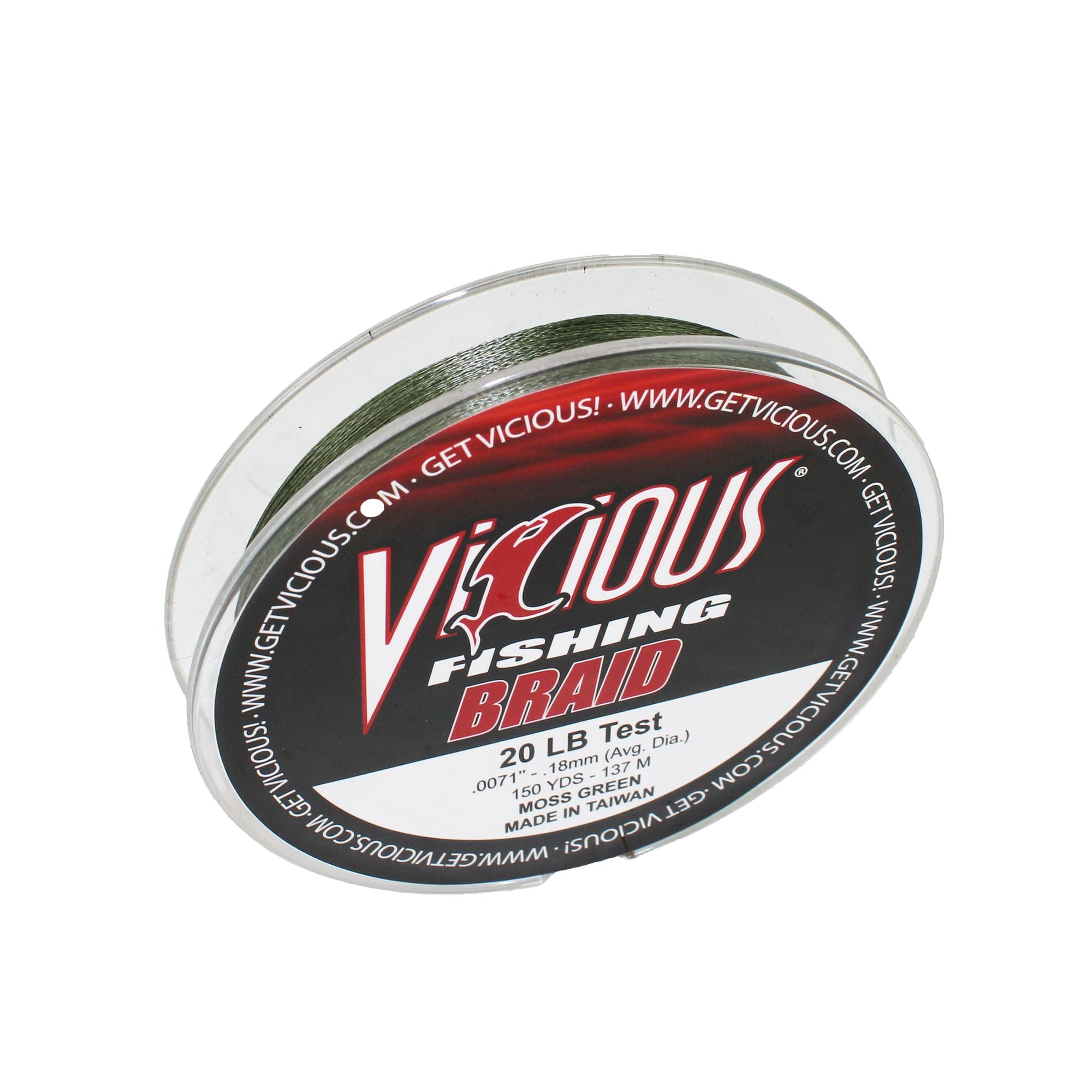 Vicious Fishing BPG Standard Braid PE Fiber Fishing Line, Moss Green - 150 Yards