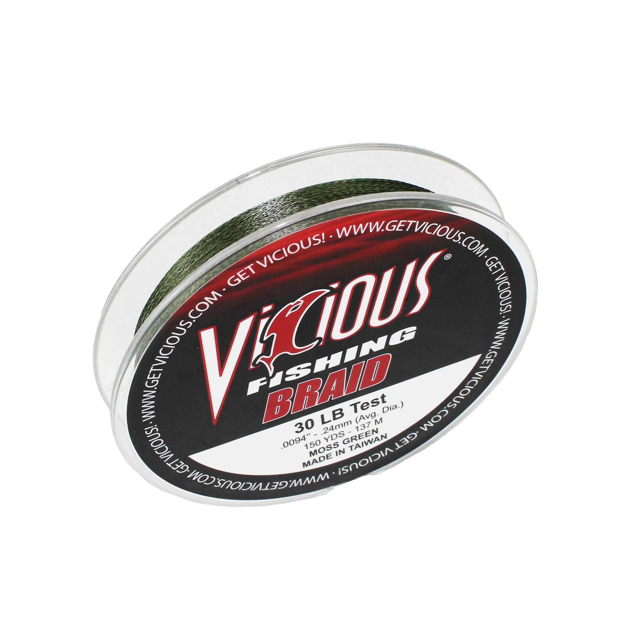 Vicious Fishing BPG Standard Braid PE Fiber Fishing Line, Moss Green - 150 Yards