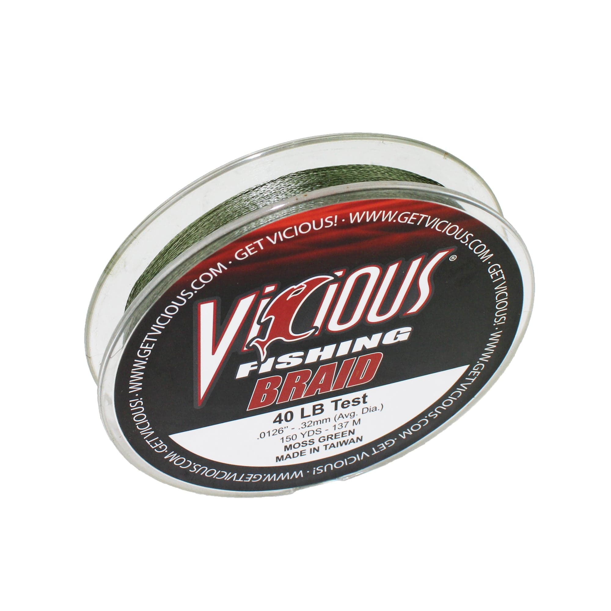 Vicious Fishing BPG Standard Braid PE Fiber Fishing Line, Moss Green - 150 Yards