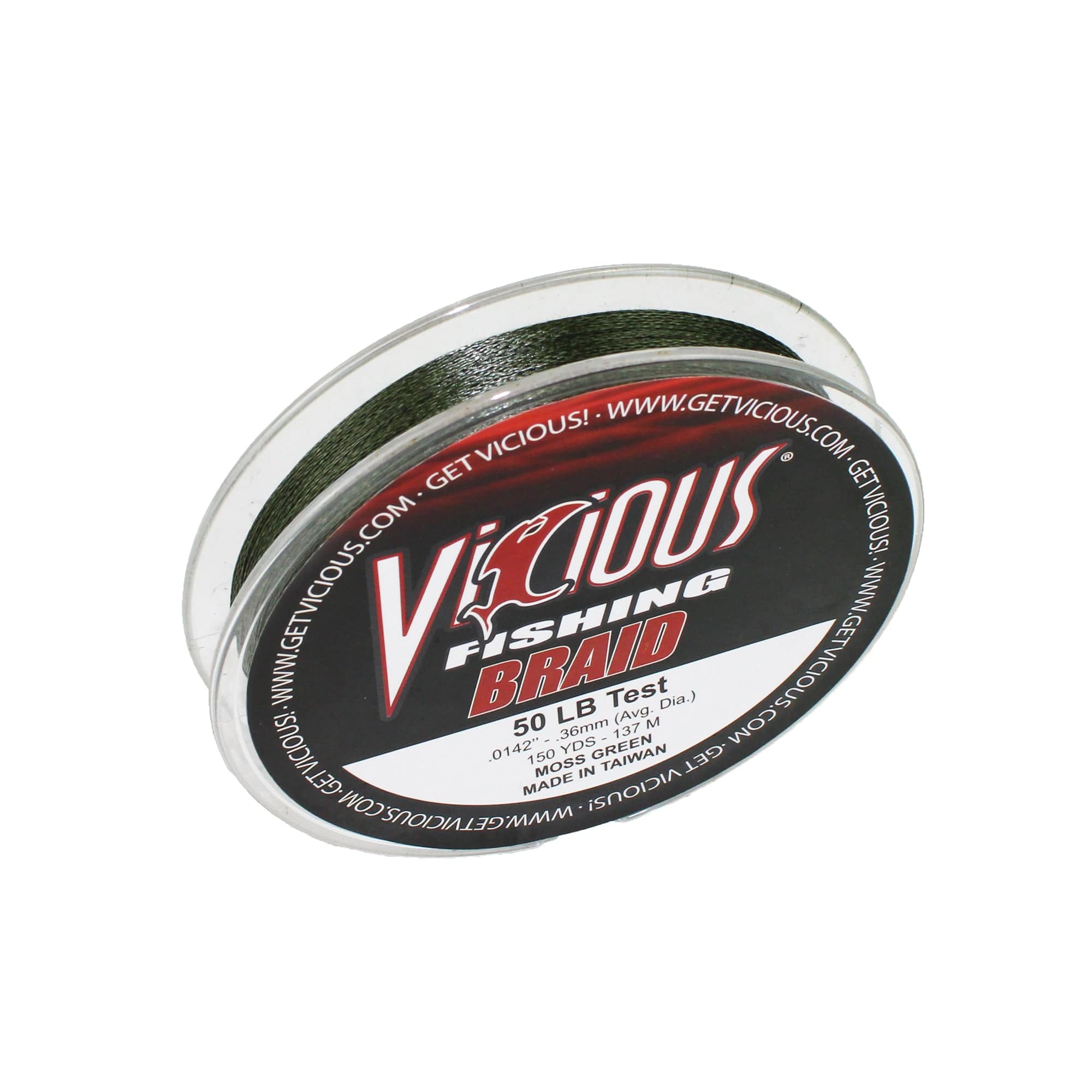 Vicious Fishing BPG Standard Braid PE Fiber Fishing Line, Moss Green - 150 Yards