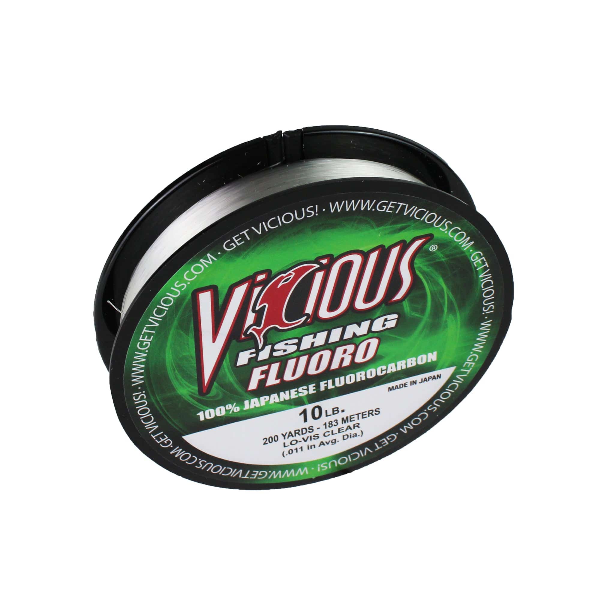Vicious Fishing FLO Fluoro 100% Fluorocarbon Fishing Line, Clear - 200 Yards
