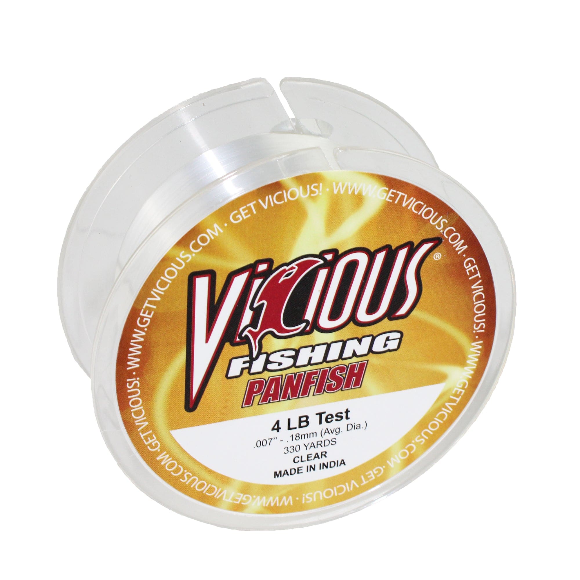 Vicious Fishing PCL Panfish Monofilament Fishing Line, Lo-Vis Clear - 330 Yards