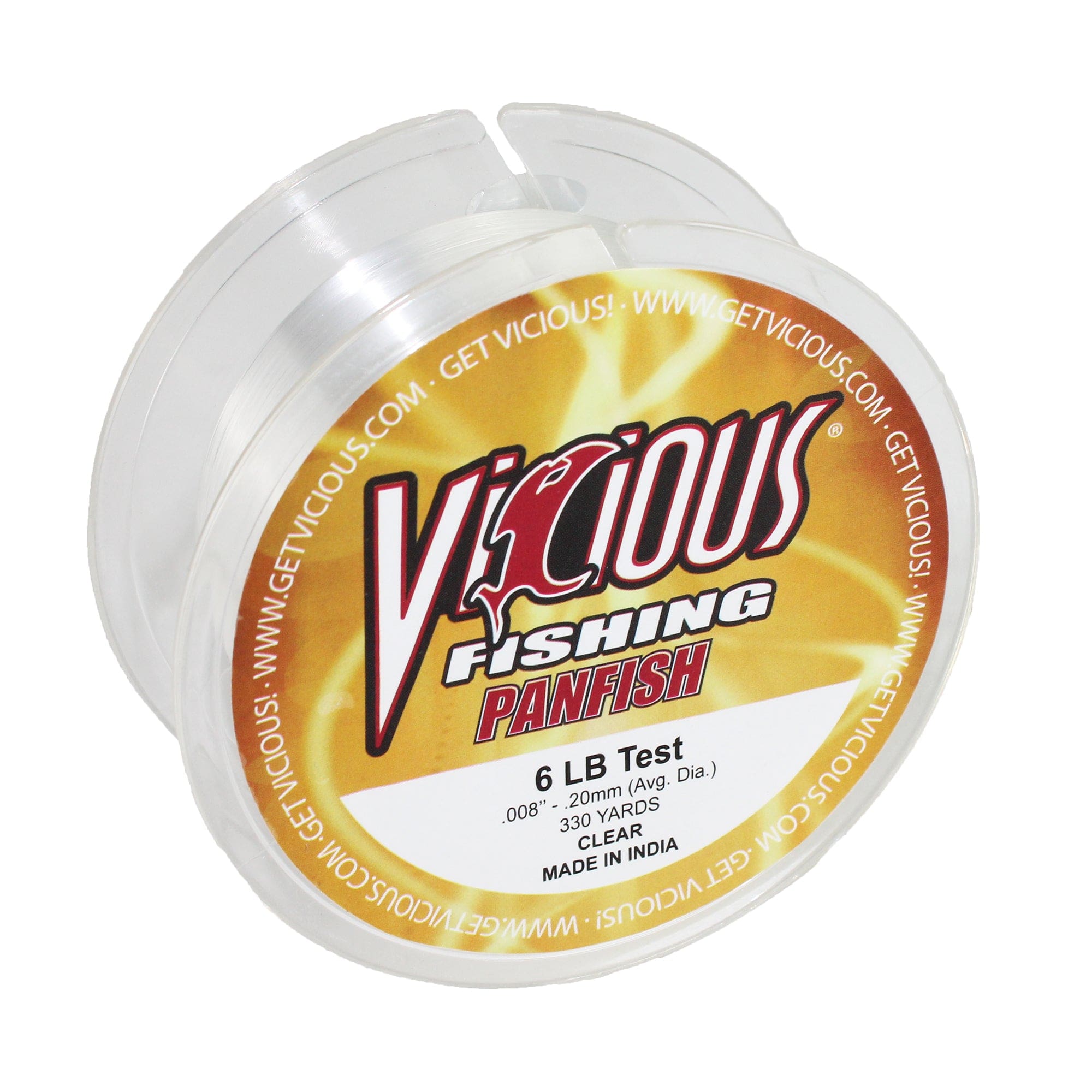 Vicious Fishing PCL Panfish Monofilament Fishing Line, Lo-Vis Clear - 330 Yards