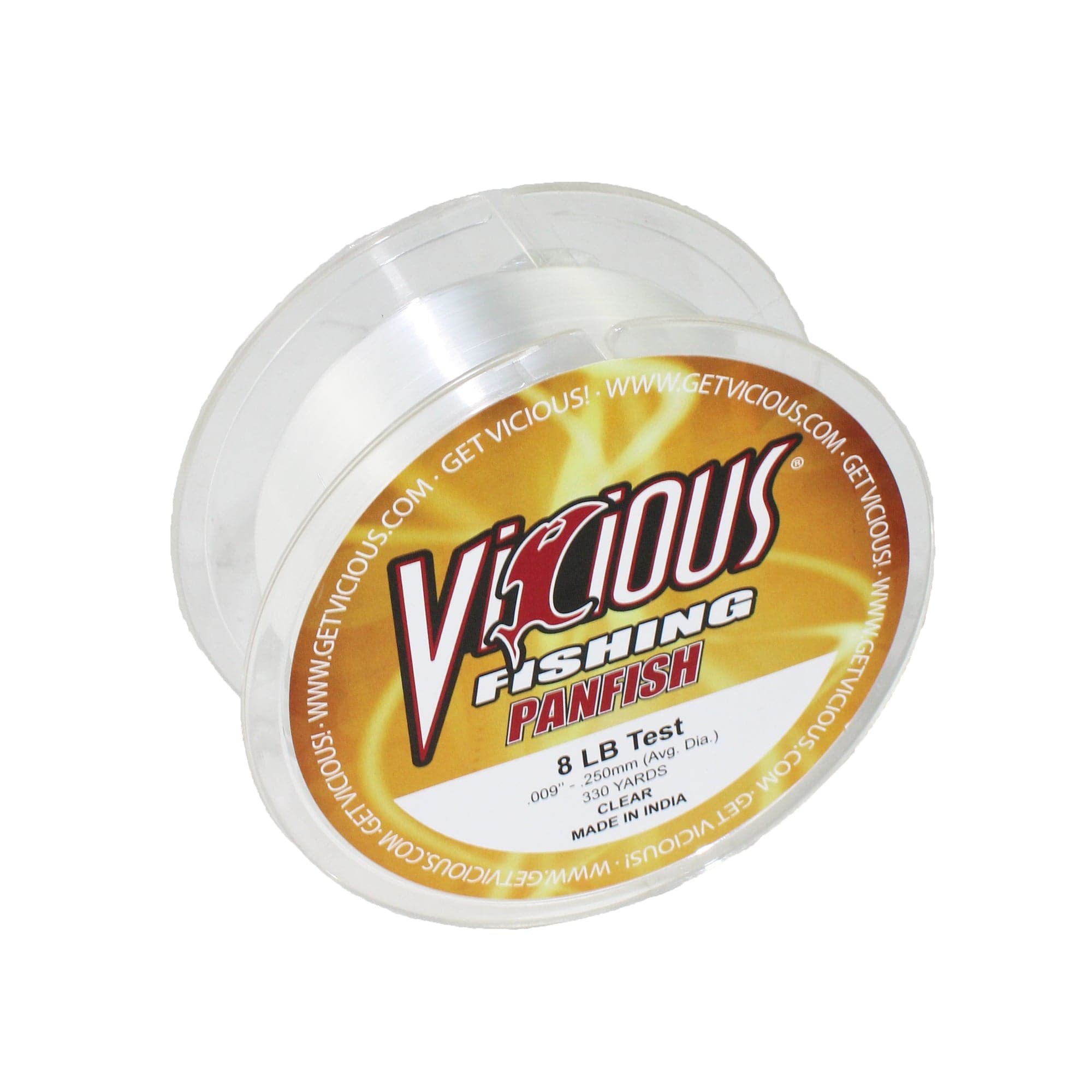 Vicious Fishing PCL Panfish Monofilament Fishing Line, Lo-Vis Clear - 330 Yards
