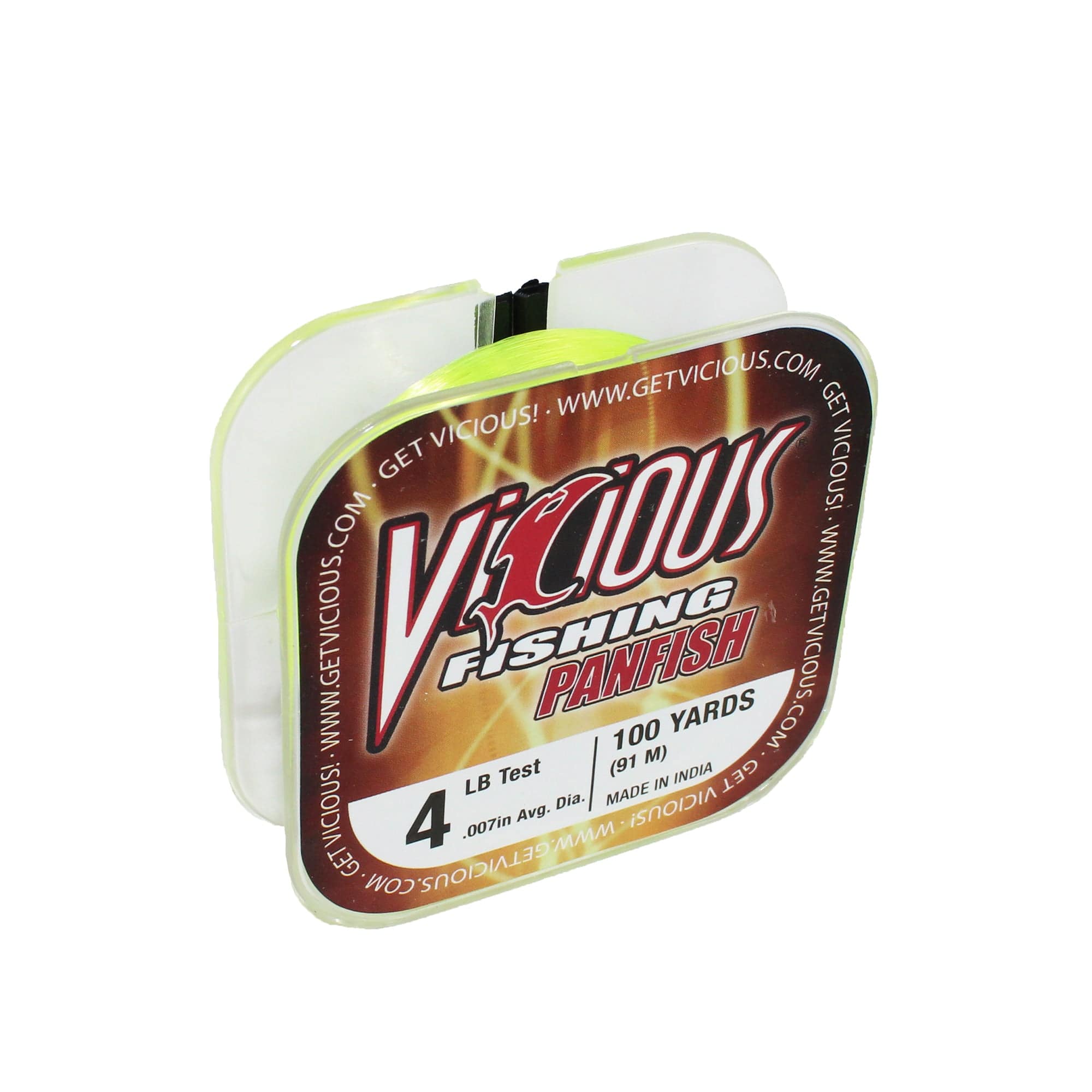 Vicious Fishing PPYL Panfish Monofilament Fishing Line, Hi-Vis Yellow - 100 Yards