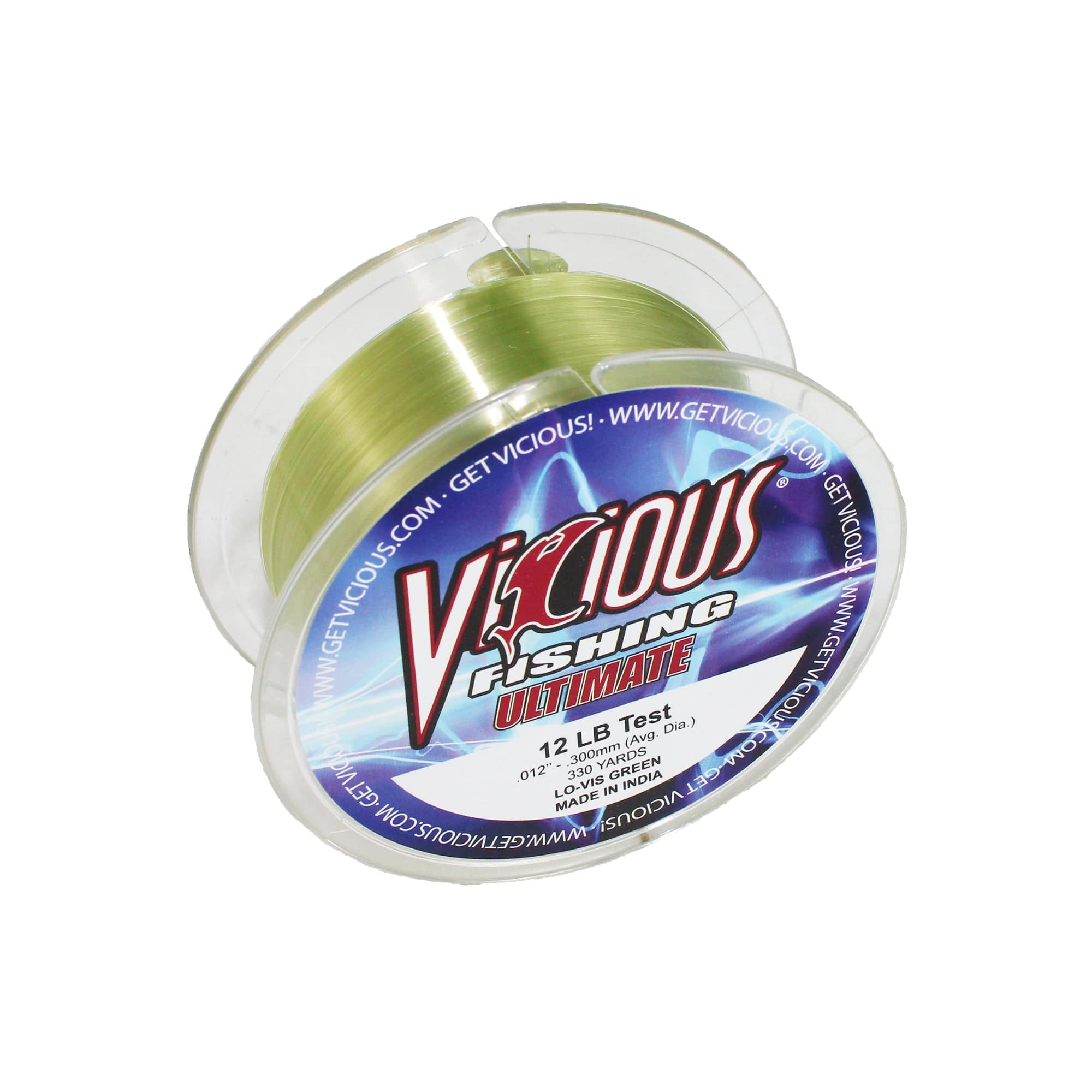 Vicious Fishing Ultimate, Lo-Vis Green, 12lb Test, 330 Yards