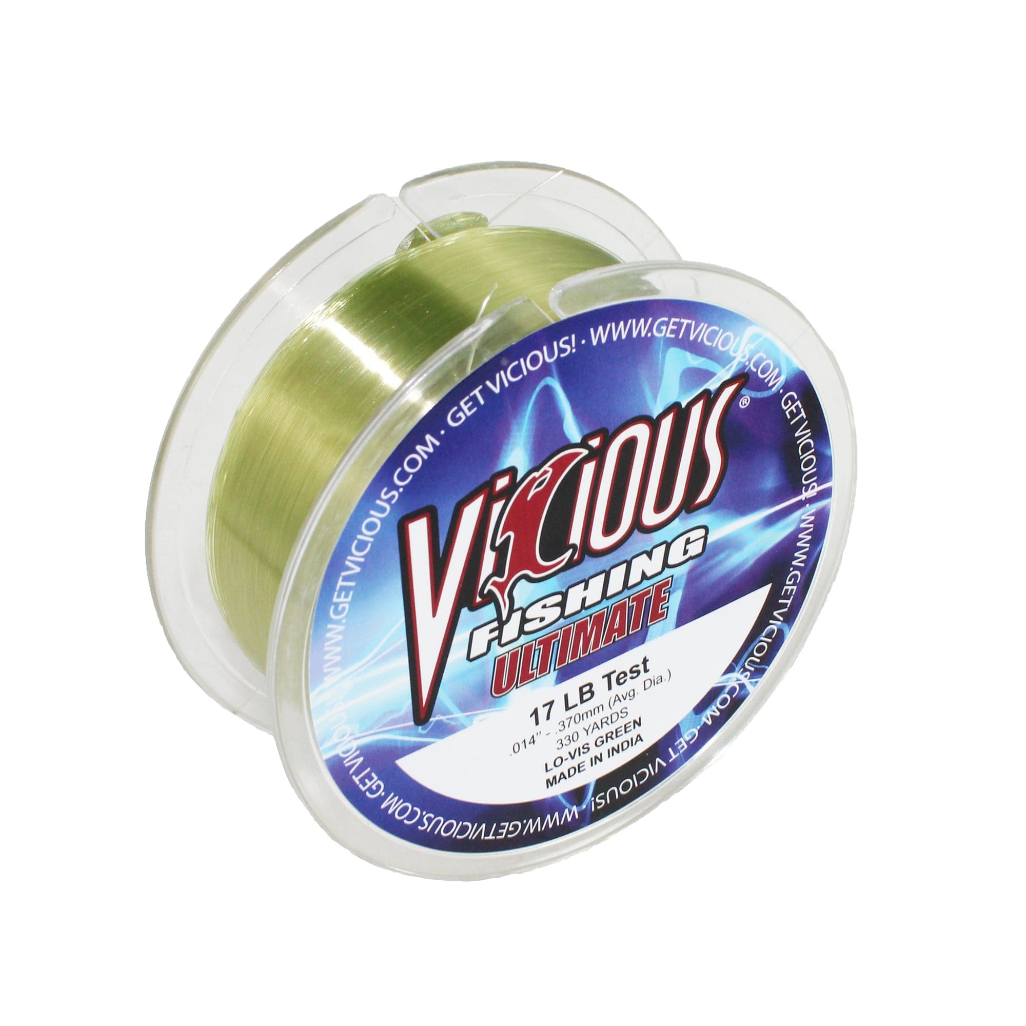 Vicious Fishing VGN Ultimate Monofilament Fishing Line, Lo-Vis Green - 330 Yards