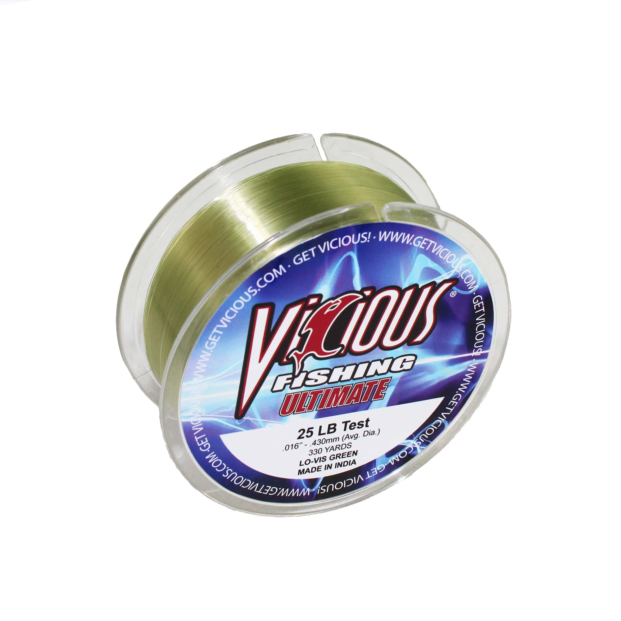Vicious Fishing VGN Ultimate Monofilament Fishing Line, Lo-Vis Green - 330 Yards