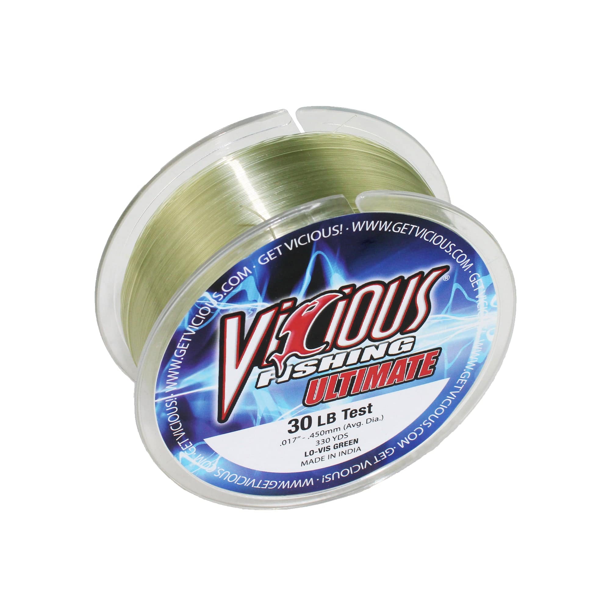 Vicious Fishing VGN Ultimate Monofilament Fishing Line, Lo-Vis Green - 330 Yards