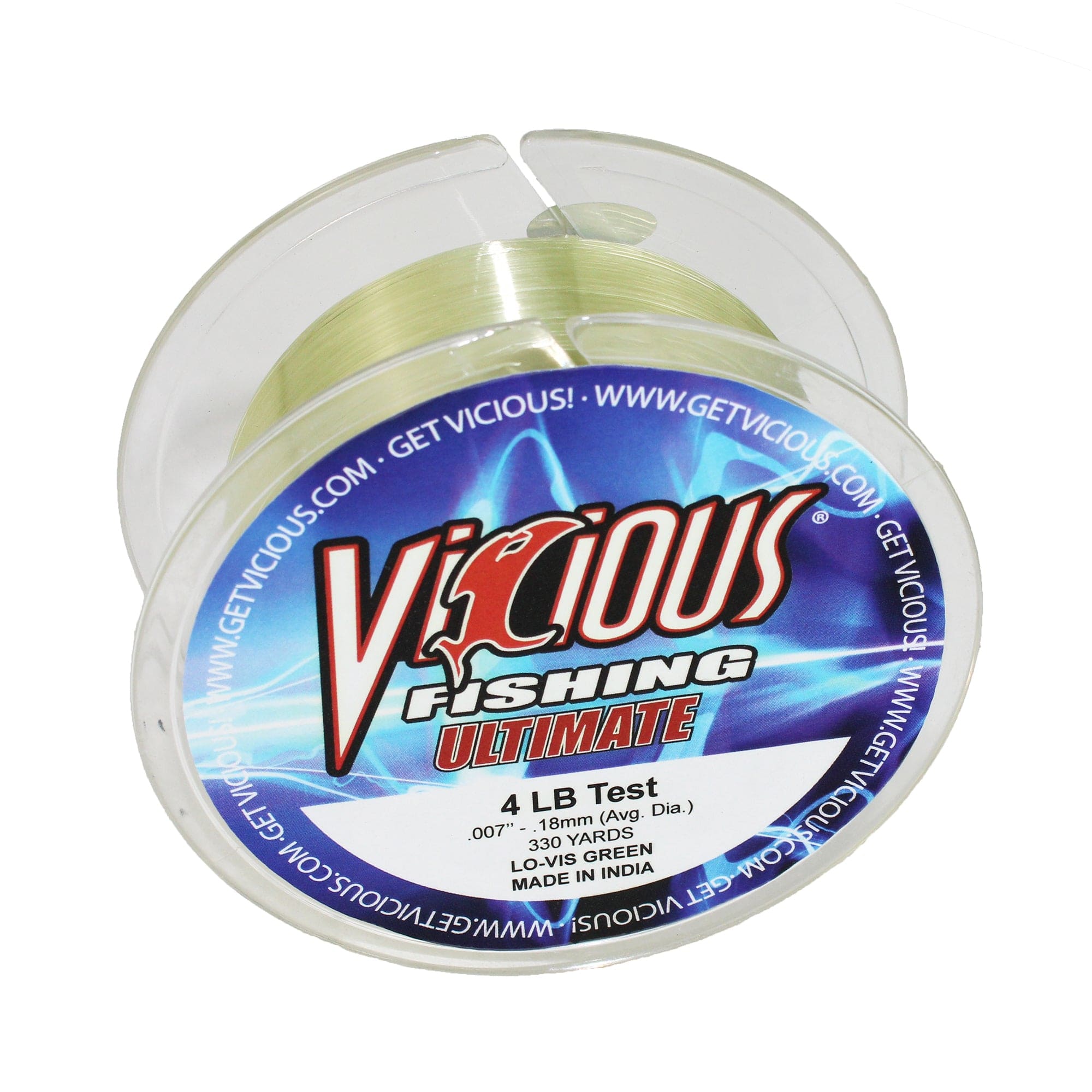 Vicious Fishing VGN Ultimate Monofilament Fishing Line, Lo-Vis Green - 330 Yards