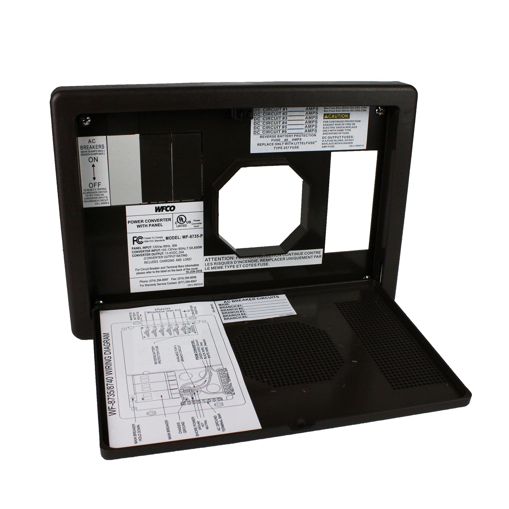 WFCO WF-8735-PDA Black Plastic Door Assembly for WF-8735-P 8-1/4"Hx11-3/4"W