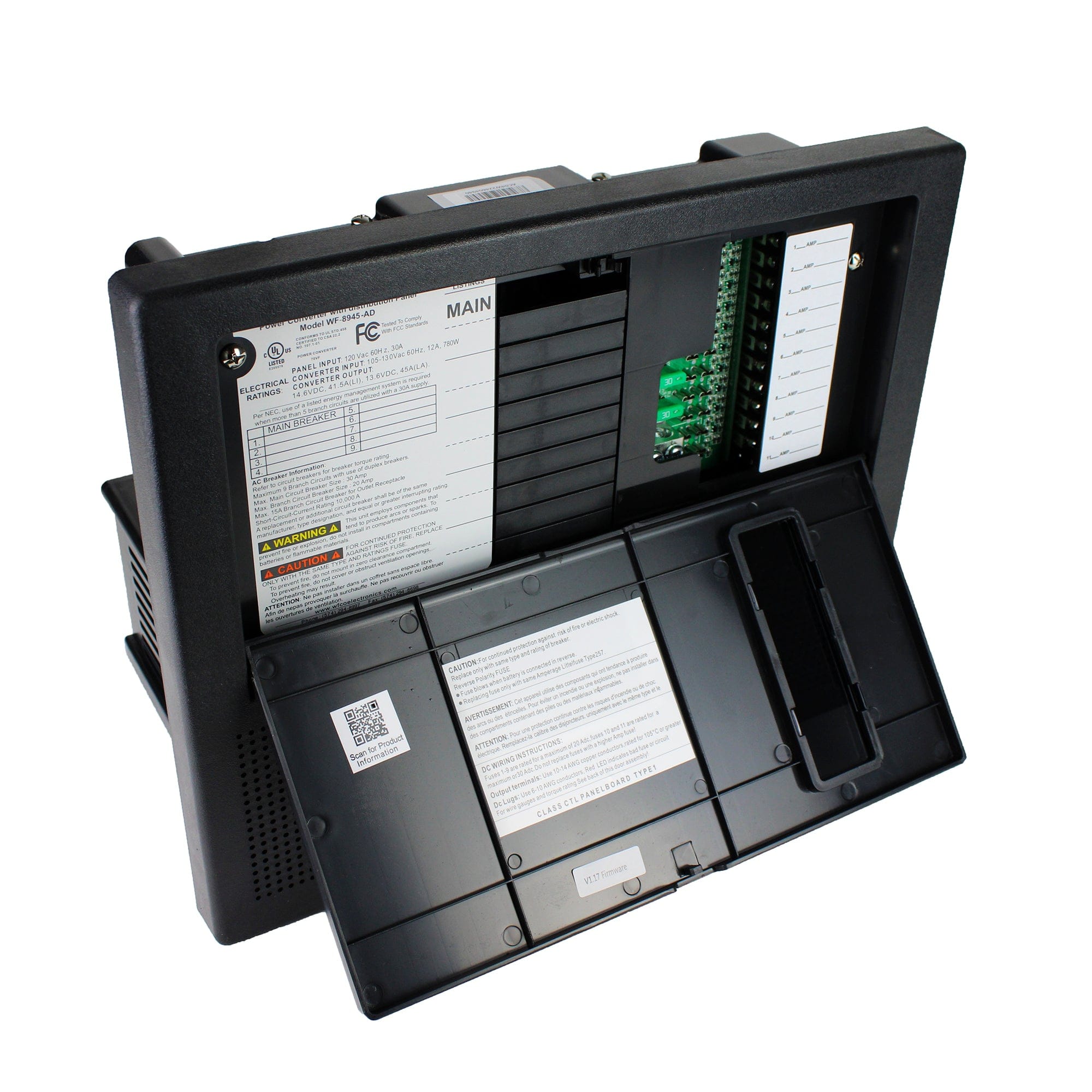 WFCO WF-8945-AD 45A DC Converter Charger Distribution Center, Auto Detect