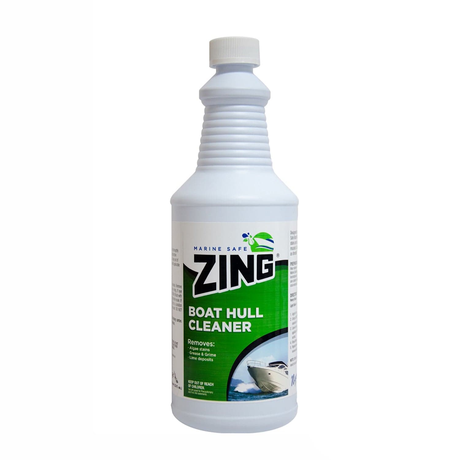 Zing Z904-Q12 Marine Safe Boat Hull Cleaner, Clear Green - 1 Quart