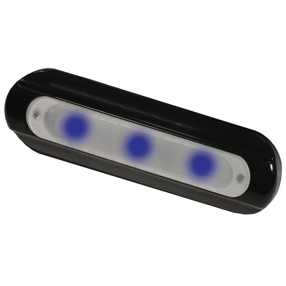Taco F38-8505B-1 LED Deck Light - Flat Mount - Blue LEDs - Black Housing
