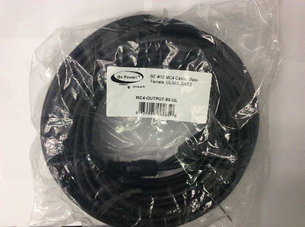 Go Power MC4-OUTPUT-50 50' Solar Panel Cable