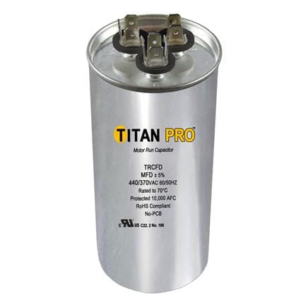 Titan Pro TRCFD355 Run Capacitor 35+5 MFD 440/370 Volt Round