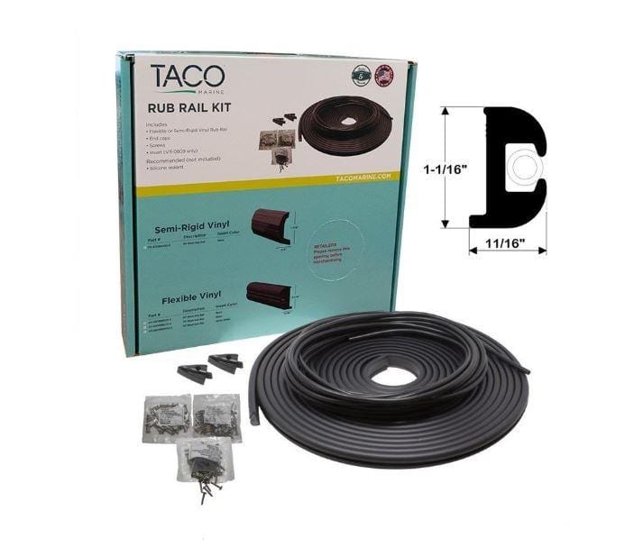 Taco V11-0809BBK70-2 Black Flexible Rub Rail Kit 1-1/16"W x 11/16"H x 70'L